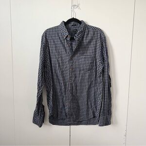 J. Crew Slim Men’s Blue and White Checkered Casual Button Down Shirt Size Large